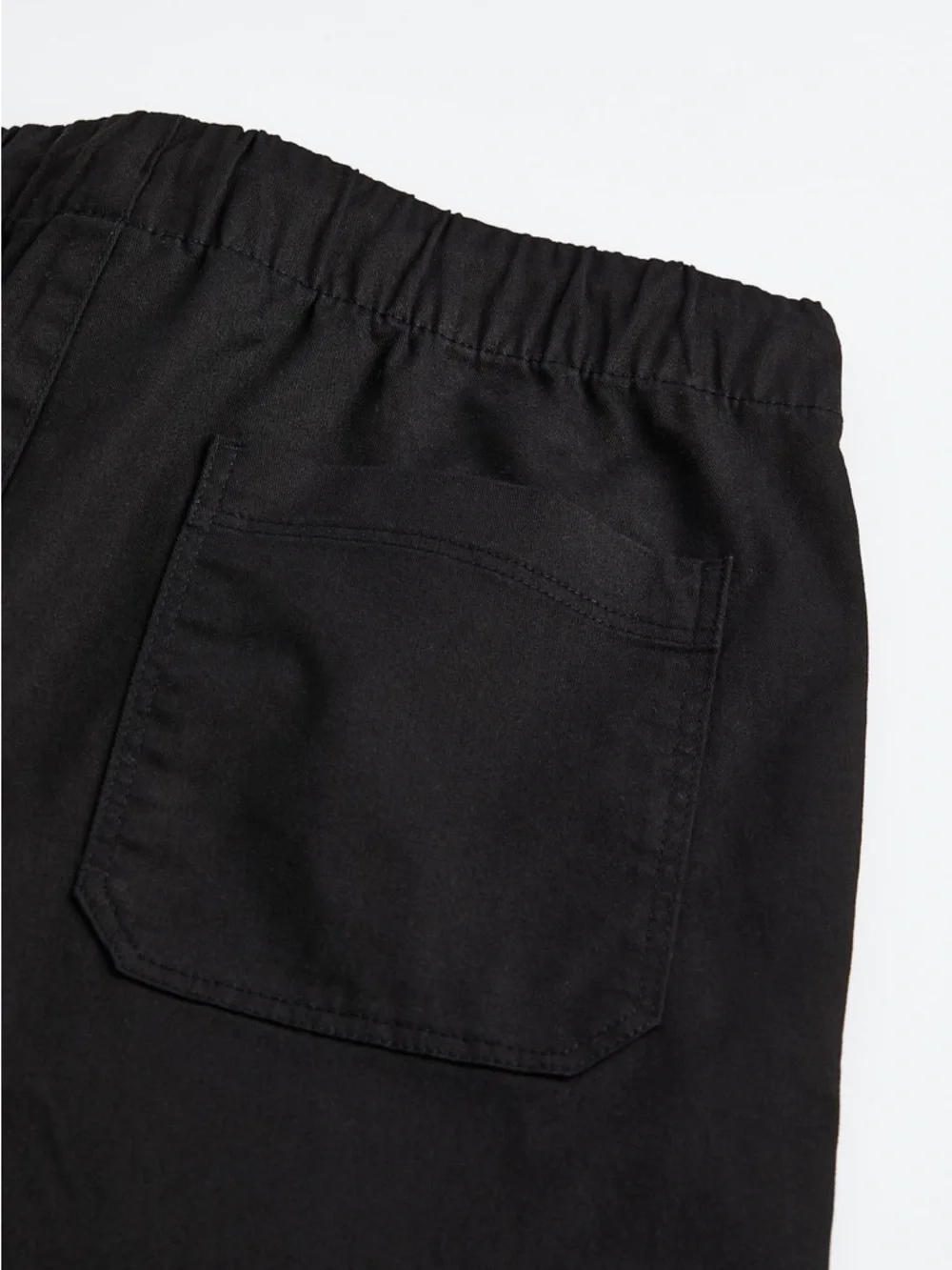 H&M Men’s XL Regular Fit Cotton Twill Pull-On Draw-String Pants Black